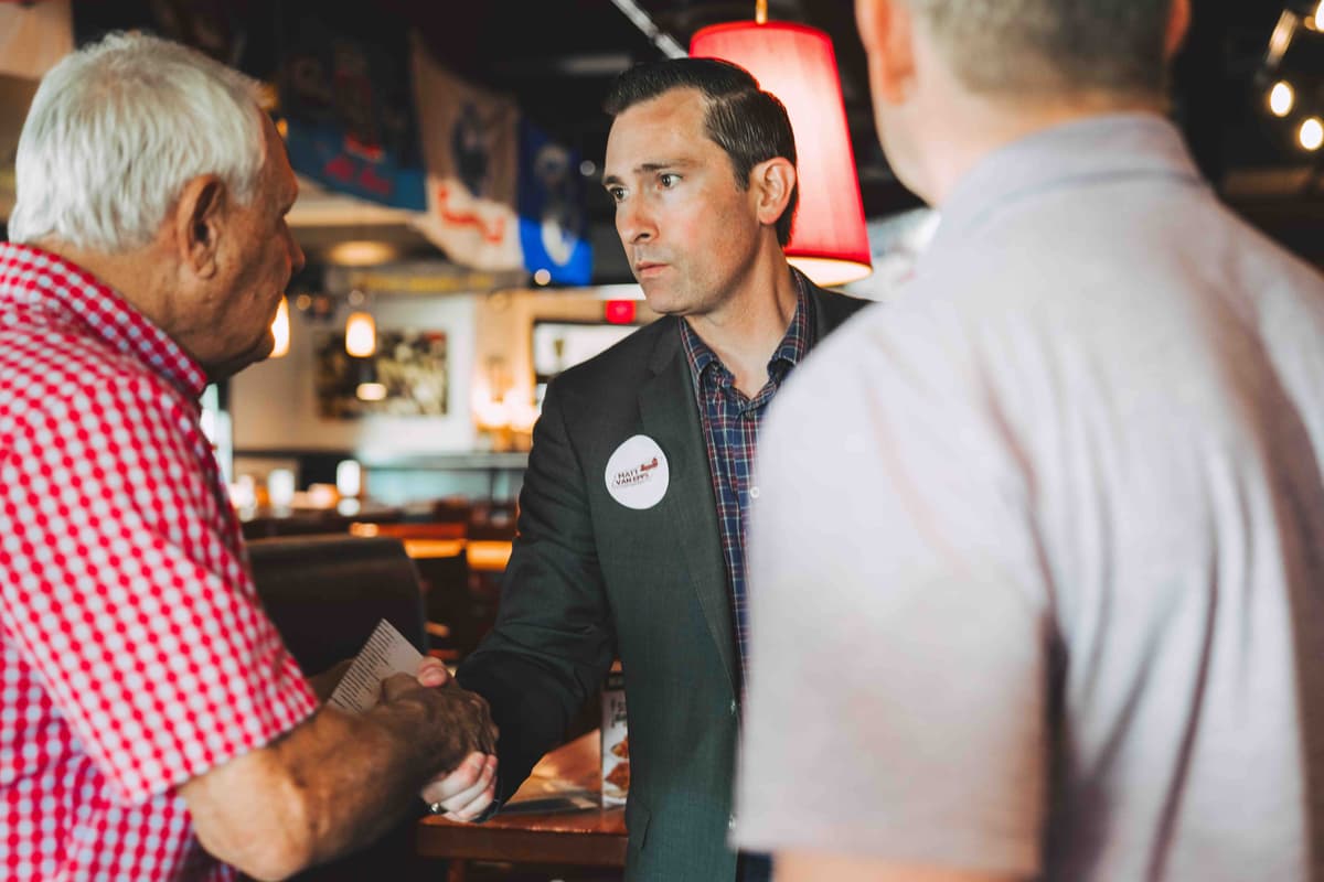 Matt Van Epps in professional meeting - Public Service Leadership